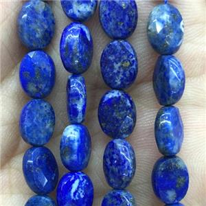 blue Lapis Lazuli Beads, faceted oval, approx 8x10mm