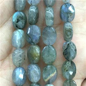 Labradorite Beads, faceted oval, approx 8x10mm