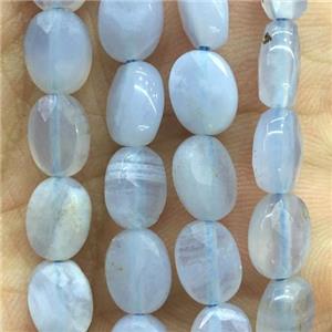 blue Lace Agate Beads, faceted oval, approx 6x8mm