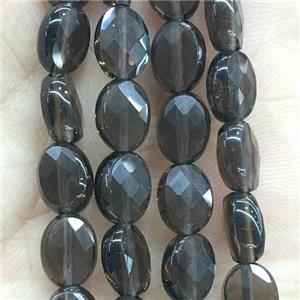 Smoky Quartz Beads, faceted oval, approx 8x10mm