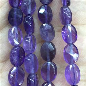 purple Amethyst Beads, faceted oval, approx 8x10mm