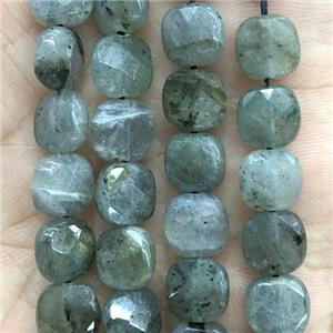 Labradorite Beads, faceted square, approx 6x6mm