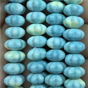 dichromatic blue Alashan Agate Beads, pumpkin, approx 15mm dia