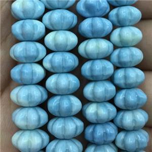 dichromatic Alashan Agate Beads, pumpkin, blue, approx 15mm dia