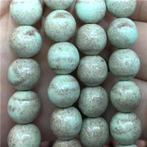 dichromatic round Alashan Agate Beads, green, approx 10mm dia