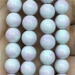 dichromatic round Alashan Agate Beads, purple, approx 8mm dia