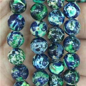 round Imperial Jasper beads, green, approx 8mm dia