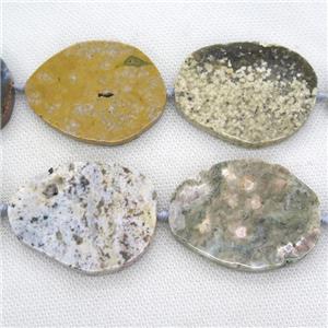 Ocean Agate slice beads, approx 35-50mm