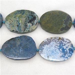 blue Ocean Agate slab beads, approx 35-50mm