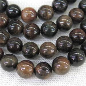 round coffee Tiger eye stone beads, approx 8mm dia