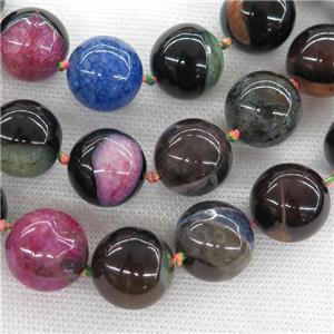 round Agate Druzy Beads, mixed color, approx 12mm dia