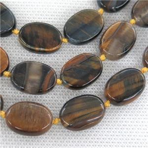 Tiger eye stone oval beads, approx 12-17mm