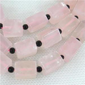 Rose Quartz Cuboid beads, approx 10-15mm