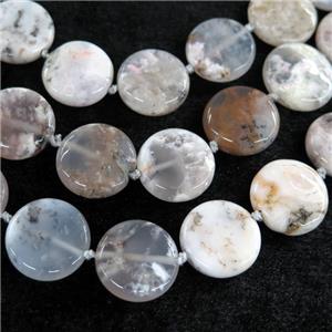 blue Chalcedony circle coin beads, approx 20mm dia