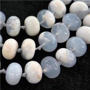 blue Chalcedony rondelle beads, approx 8-15mm