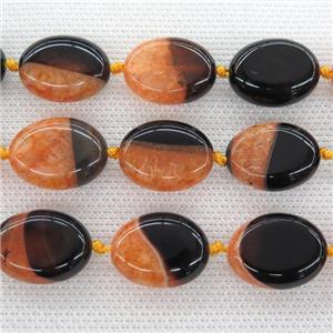 orange Druzy Agate oval beads, approx 12-18mm