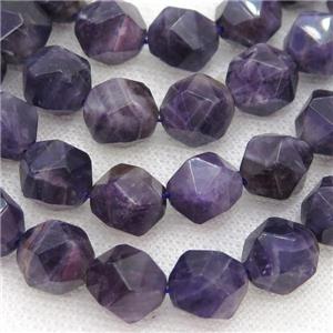 Purple Amethyst Beads, faceted round, starcut, approx 8mm dia