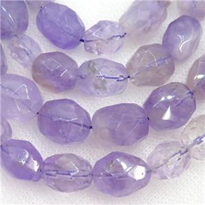 lt.pruple Amethyst Beads, faceted freeform, approx 10-18mm