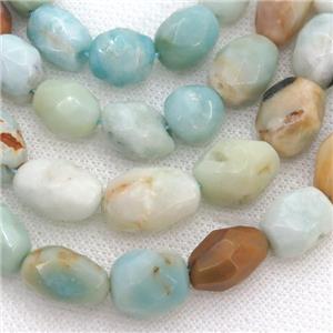 Chinese Amazonite Beads, faceted freeform, approx 10-16mm