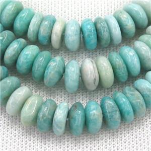 green Amazonite rondelle Beads, approx 12mm dia