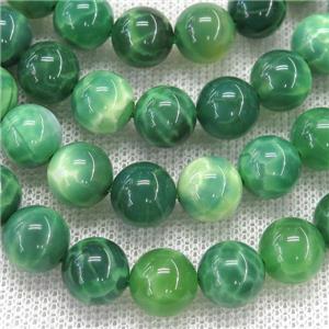 natural Green Chalcedony beads, round, approx 8mm dia