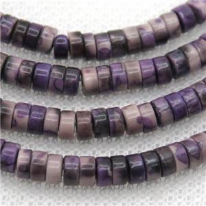 purple Rainforest jasper heishi beads, approx 2x4mm