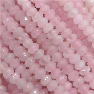 Rose Quartz beads, faceted rondelle, approx 2x4mm