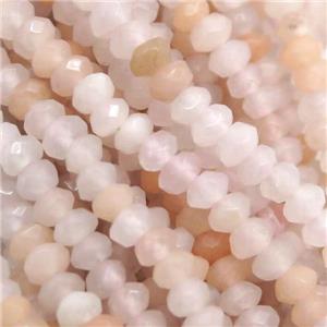 pink aventurine beads, faceted rondelle, approx 2x4mm