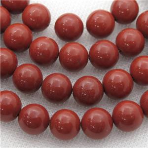 round Red Jasper Beads, approx 10mm dia
