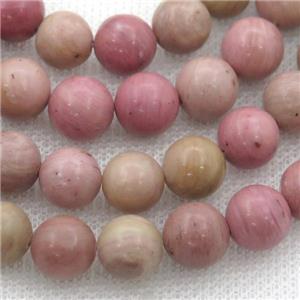 pink Wooden Jasper beads, round, approx 10mm dia