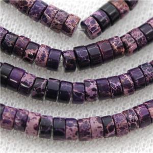 purple Imperial Jasper heishi beads, approx 3x6mm