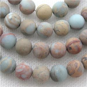 round Imperial Jasper beads, matte, approx 14mm dia