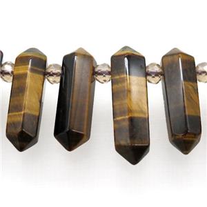 Tiger eye stone bullet beads, approx 9-38mm
