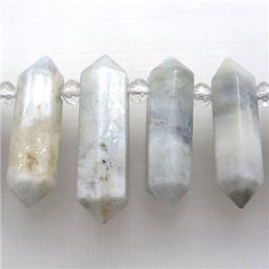 white MoonStone bullet beads, approx 9-38mm