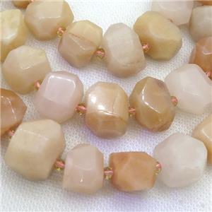 pink Aventurine nugget beads, faceted freeform, approx 12-18mm