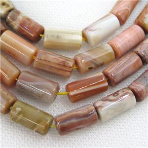 red Crazy Agate tube beads, approx 8-15mm