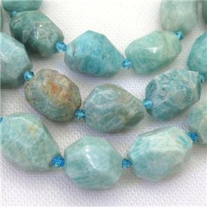 Amazonite nugget beads, faceted freeform, approx 12-18mm