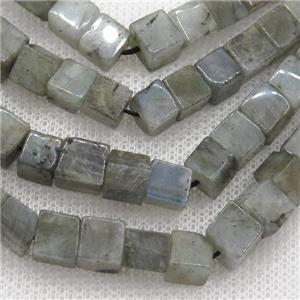 Labradorite cube beads, approx 6mm