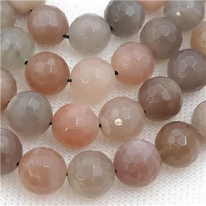 mix MoonStone Beads, faceted round, approx 10mm dia