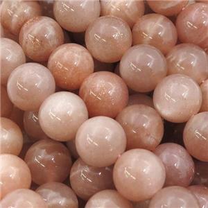 peach MoonStone Beads, round, A-grade, approx 14mm dia