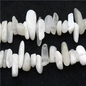 white MoonStone chip beads, approx 4-12mm