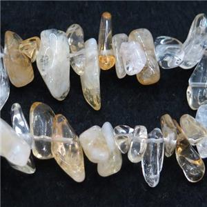 Citrine chip beads, approx 4-12mm