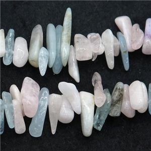 Morganite beads chip, multicolor, approx 4-12mm