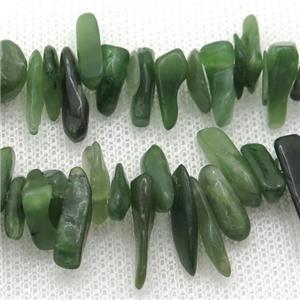 green Chalcedony chip beads, approx 4-12mm