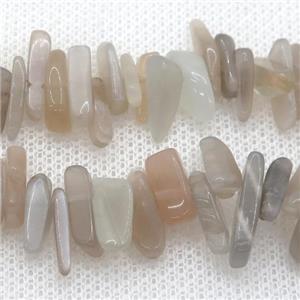 grey MoonStone chip beads, approx 4-12mm