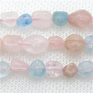 Morganite chip beads, A-grade, approx 5-8mm