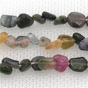 Tourmaline chip beads, multicolor, approx 5-8mm