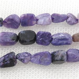 purple Charoite chip beads, approx 5-8mm