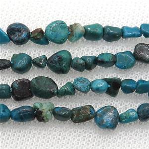 Chrysocolla chip beads, approx 5-8mm