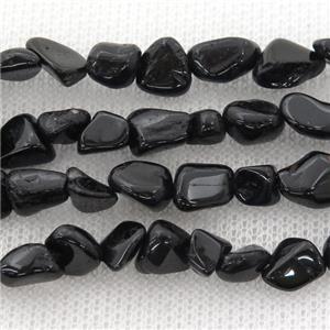 black Tourmaline chip beads, approx 5-8mm